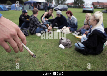 A skunk cannabis joint at a pro legalisation festival in Redcar, Teesside, UK. 20/08/2014. Photograph: stuart Boul Stock Photo