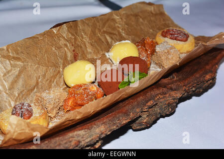 Sweet candy on parchment paper Stock Photo