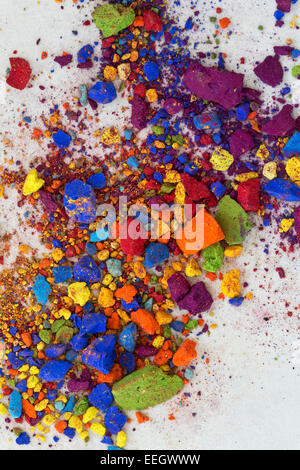 Colorful Pastel Chalk Crumbs Stock Photo