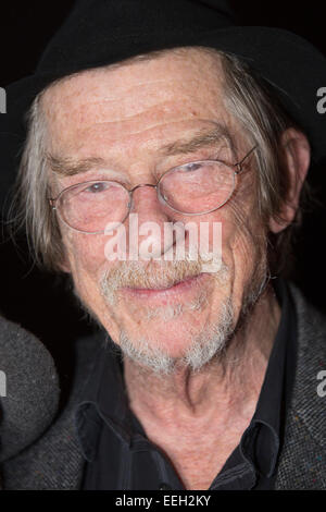 London, UK. 11 January 2015. Actor Sir John Hurt attends the runway show of Liam Gallagher's fashion range 'Pretty Green, Black Label' at The London Edition during London Collections: Men, the menswear fashion week in London. Photo: Bettina Strenske