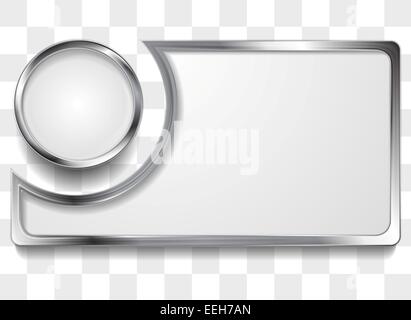 Metal silver frame background. Vector design Stock Photo