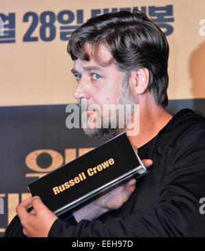 Seoul, South Korea. 19th Jan, 2015. Russell Crowe, January 19, 2015, Seoul, South Korea : Director and actor Russell Crowe attends the press conference for his new film 'The Water Diviner' at the Ritz Carlton Seoul, in South Korea on January 19, 2015. Credit:  AFLO/Alamy Live News Stock Photo