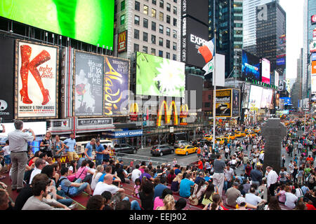 people in Time Square, New York, USA, America Stock Photo