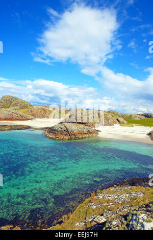 Beautiful sandy beaches on the Scottish island of Iona Stock Photo
