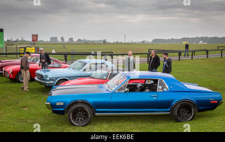 Classic car club meet at the 2014 Vintage Sports Car Festival, Snetterton, Norfolk, UK Stock Photo