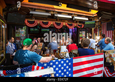 Football Fans watching the World Cup of Football in a Santa Barbara bar, California