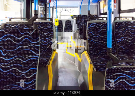 Rows of empty blue seats Stock Photo