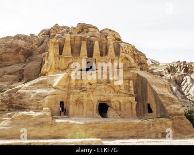 The Obelisk Tomb bab As-Siq on the way to the Siq leading to Petra World Heritage Site in Jordan Stock Photo