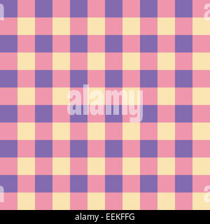 Subdued pink, purple and yellow seamless checkered background Stock Photo