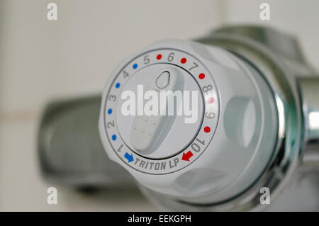 Temperature control of a shower mixer valve Stock Photo