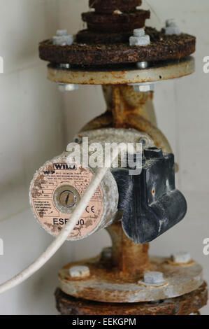 Old, corroded central heating pump in need of repair/replacement Stock Photo