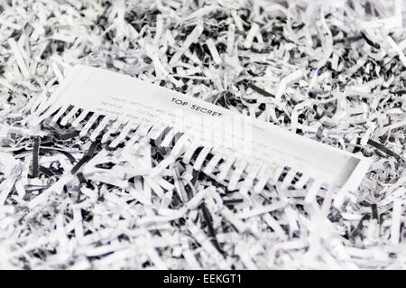 Half shredded 'Top Secret' classified document Stock Photo