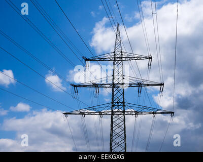 electricity pylon Stock Photo