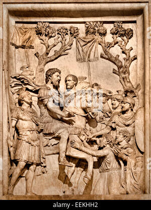 Relief from honorary monument to Marcus Aurelius Sculpture 176-180 AD Marble cm 350 Provenance: From Rome, church of SS. Luca e Martina Roman  Capitoline Museum Italy Italian Stock Photo