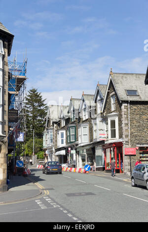 Lake Road, Bowness-on-Windermere viewing north from the junction with Longlands Road. Stock Photo