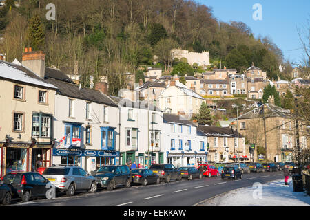 Matlock Bath Spa town is a popular tourism attraction in the Derbyshire Dales,England , here shot on a sunny winters day Stock Photo