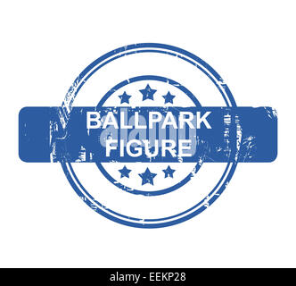 Ballpark figure business concept stamp with stars isolated on a white background. Stock Photo