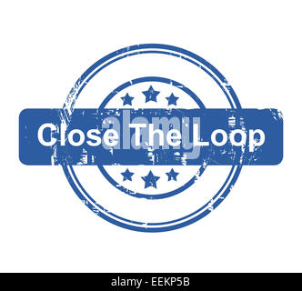 Close the loop business concept stamp with stars isolated on a white background. Stock Photo