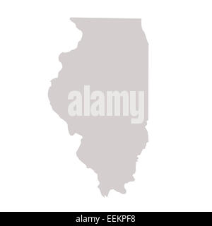 Illinois State map isolated on a white background, USA. Stock Photo