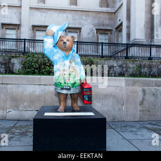 The Bear of London Paddington Bear statue designed by London Mayor Boris Johnson auctioned to raise money for the NSPCC Stock Photo