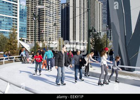 Ice skating ribbon. Maggie Daley Park, Chicago, Illinois Stock Photo ...