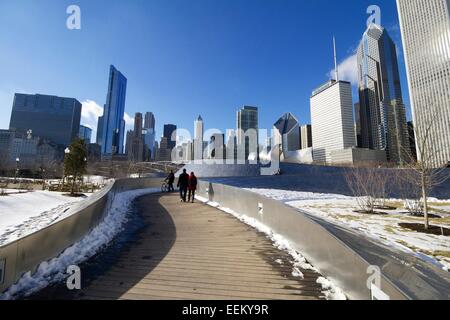 BP Pedestrian Bridge. Chicago, Illinois. Stock Photo