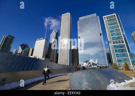 BP Pedestrian Bridge. Chicago, Illinois. Stock Photo