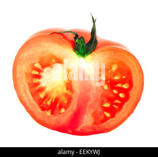 One tomato half isolated on white background Stock Photo