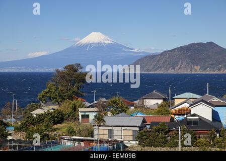 village near Toi Onsen and Mt. Fuji Stock Photo