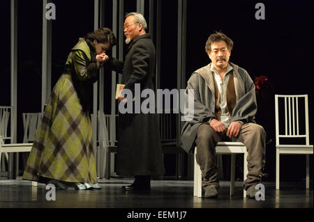 Beijing, China. 19th Jan, 2015. Russian writer Anton Chekhov's play 'Uncle Vanya' is staged by the Beijing People's Art Theater in Beijing, capital of China, Jan. 19, 2015. Credit:  Tang Shizeng/Xinhua/Alamy Live News Stock Photo