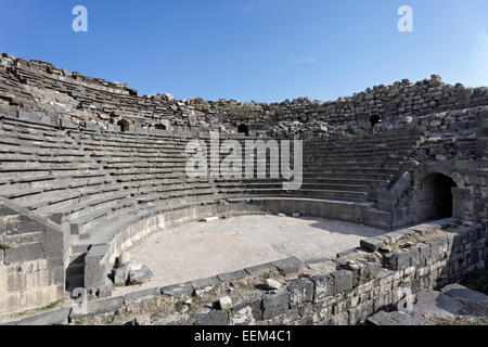 Western Theatre, ancient town of Gadara, Umm Qais, Jordan Stock Photo