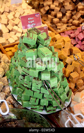 Candies, candy shop in International Street Market, Ystad, Sweden Stock Photo