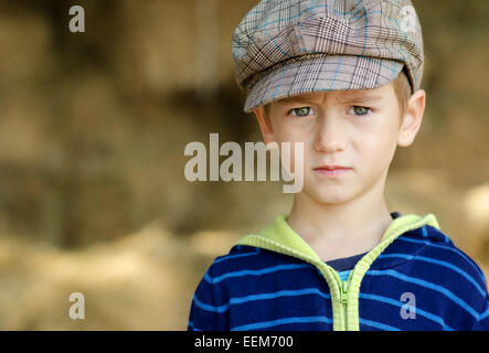 Bulgaria, Portrait of serious little boy (4-5) Stock Photo