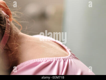 Close-up of girl's neck Stock Photo