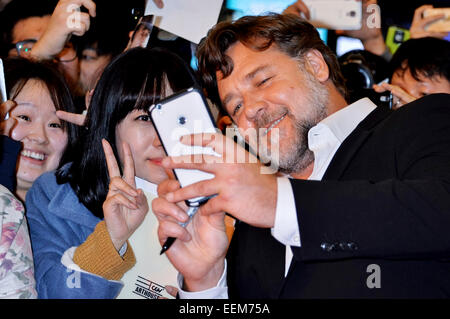 Seoul, South Korea. 19th Jan, 2015. Russell Crowe attends the premiere of 'The Water Diviner' at Lotte Cinema on January 19, 2015 in Seoul, South Korea./picture alliance Credit:  dpa/Alamy Live News Stock Photo