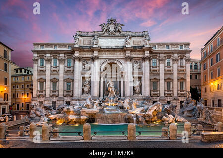 Trevi Fountain at sunset, Rome, Lazio, Italy Stock Photo