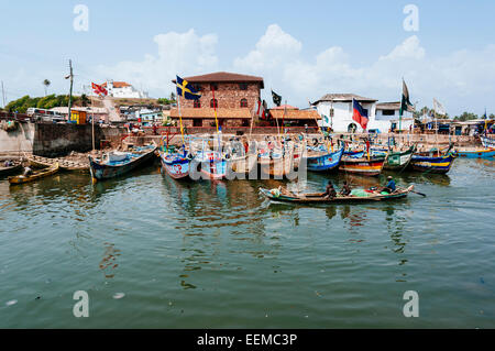 Fishing boats at the port, Elmina, Ghana. Stock Photo