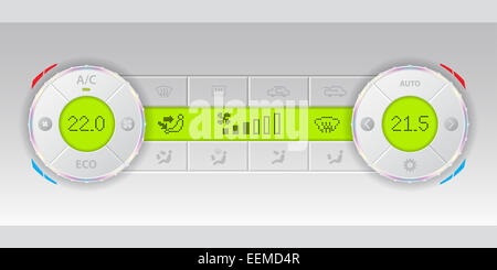 Digital air condition dashboard design with dual ac and orange lcd ...