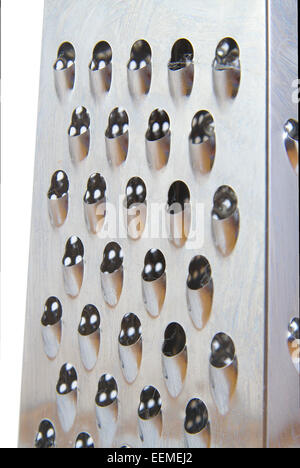 Detailed view of metal grater on white background Stock Photo