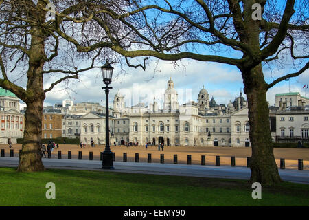 Horse Guards Parade is a large parade ground near Whitehall in central London, England. Stock Photo