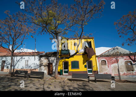 traditional yellow house in Silves in the Algarve Portugal Stock Photo