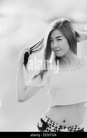 naked Thai girl black and white Stock Photo - Alamy