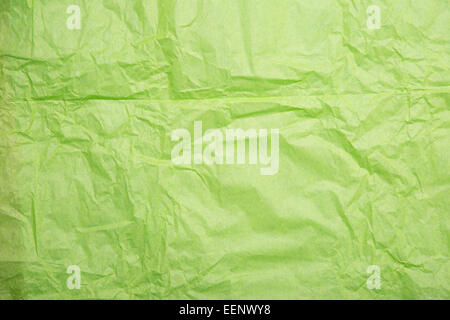 Wrinkled paper texture, green wrapping paper Stock Photo