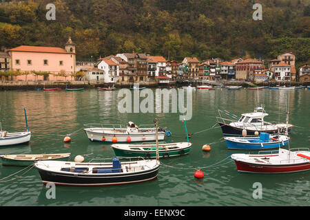 Boat and port. Pasaia. Pasajes de San Juan. Guipuzcoa. Basque country. Spain. Europe Stock Photo