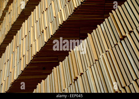 Wood texture from the Opera House in Oslo, Norway Stock Photo