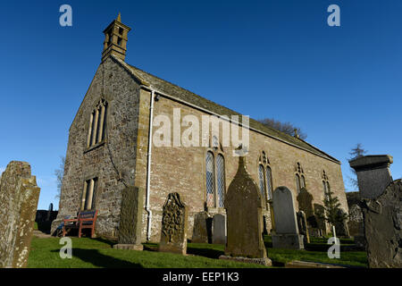Aberlemno Church, Angus, where an 8th century Pictish stone 'Aberlemno Cross Slab' is located. Stock Photo