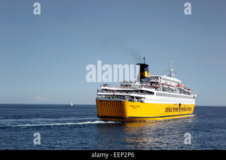 Corsica / Sardinia ferry - Corsica Victoria Genova sailing the Mediterranean Stock Photo