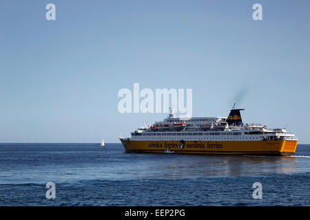 Corsica / Sardinia ferry - Corsica Victoria Genova sailing the Mediterranean Stock Photo