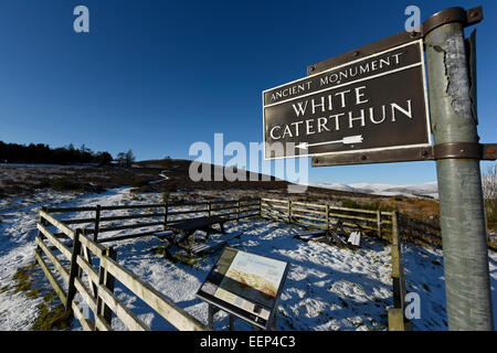 The Brown and White Caterthuns Iron Age hill forts overlooking Strathmore, Brechin, Angus, Scotland. Stock Photo