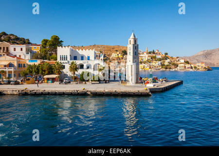 Departing the town on Symi Island in the Greek  Dodecanese Greece Europe Stock Photo